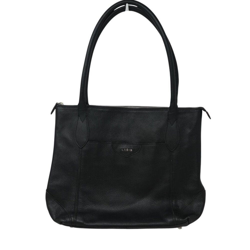 Lodis Black Pebbled Leather Tote‎ Shoulder Bag Purse